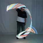 Charger l&#39;image dans la galerie, LED Rhythmic Gymnastics Ribbon Colorful Luminous Gym Ribbons Dance Rgb Glow Led Poi Ribbon For Belly Dance Hand Props
