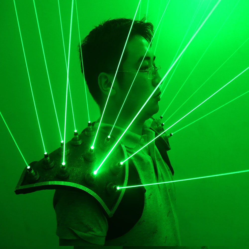 Láser verde Traje de LED Chaleco Chaleco Luminoso 532nm Láser Verde Guantes Gafas Para Láser de Mostrar la