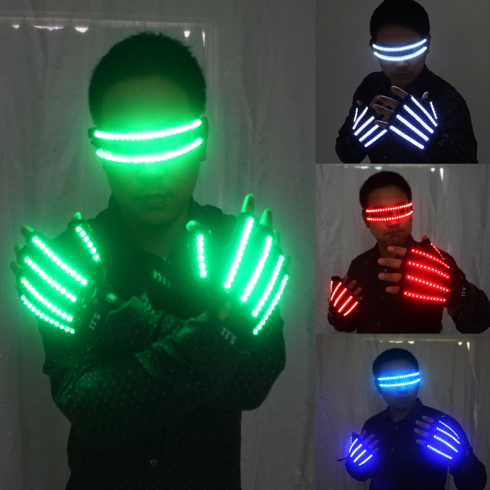 LED-Leuchten-Handschuhe Rave-Licht Blinkt die Finger Beleuchtung Leuchten  Handschuhe Magic Black Leuchtende Handschuhe, Party Supplies Halloween - –  temlaser