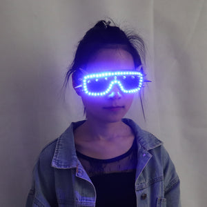 Occhiali a LED Rivetto Punk Occhiali Forniture per feste Puntelli da ballo Costumi da palcoscenico Illuminazione di Halloween Guanti a LED