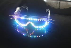 LED Gläser Niete Punk Gläser Party liefert Dancing Club Requisiten Bühne Kostüme Halloween Beleuchtung LED Handschuhe