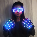 تحميل الصورة في عارض المعرض ،قفازات ليزر عالية الجودة LED تضيء نظارات LED بار عرض ازياء متوهجة الدعامة حزب DJ الرقص مضاء البدلة
