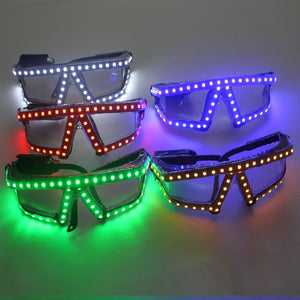 Lunettes de Noël LED de mode, accessoires de scène laser Night Club Super Bright LED Lunettes fournitures de fête d'événement