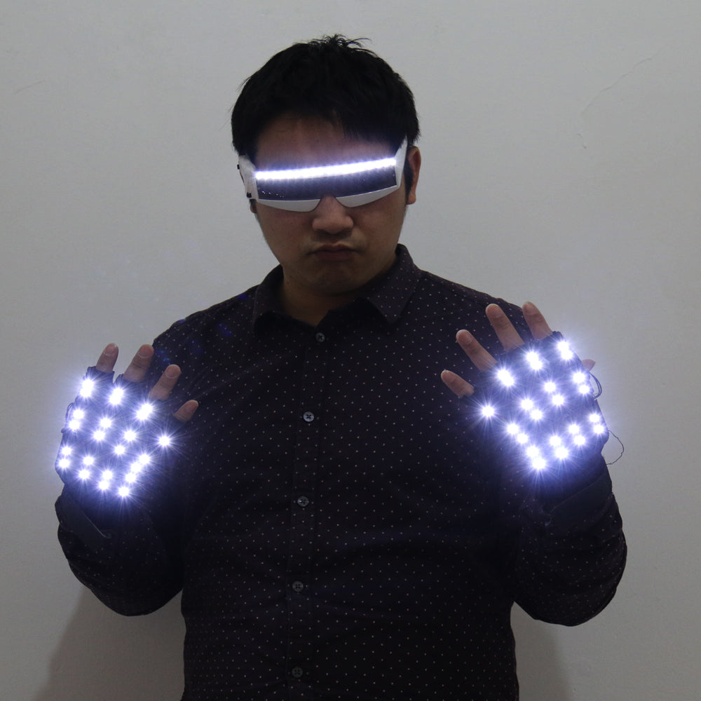 LED-Handschuhe blinken Skeleton Stage Requisiten Flash-Handschuhe für Holiday Party Events Shows