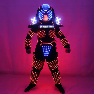 LED Robot Costumes ملابس LED Lights المرحلة المضيئة أداء الرقص عرض فستان للنادي الليلي