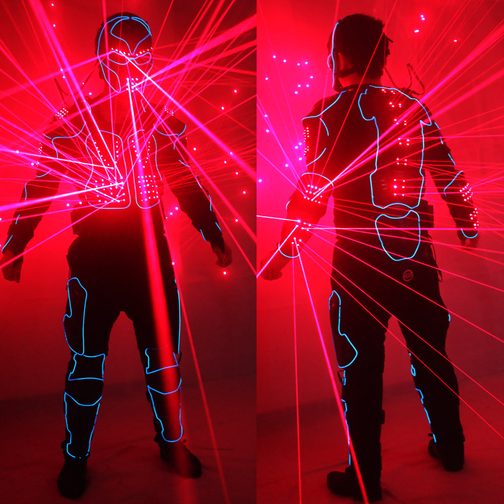 Laser Robot set, Red Laser armure LED costume, El Wire light set USA talent show
