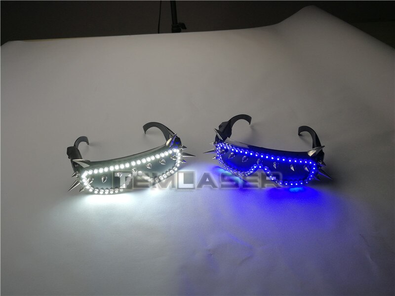 LED Glasses Rivet Punk Glasses Party Supplies Dancing Club Props Stage Costumes Halloween Lighting LED Gloves