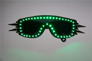 6 Salve Couleur Clignotement de la LED de l'Éclat des Verres LED Lunettes de Rivet Punk Lunettes Lunettes de protection Laser Pour Chirstmas Partie