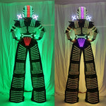 Laden Sie das Bild in den Galerie-Viewer.Traje de Roboter LED Laser Anzug Kostüm Kleidung mit High Heel Predator geführt Kostüm Laser Handschuhe
