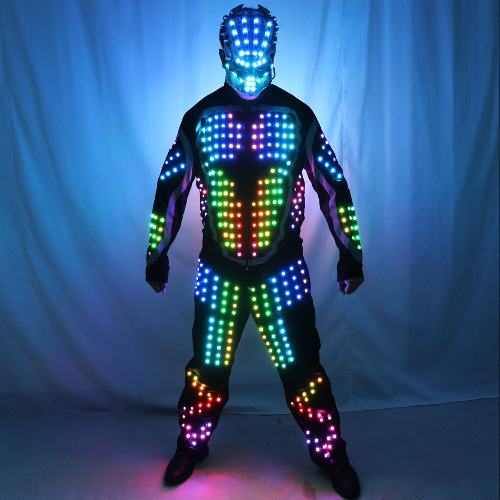Digital LED Luminous Armor Light Up Jacket Disfraces brillantes Traje Bar Traje de fiesta