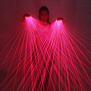 2 en 1 gants laser rouges multi-lignes avec 4pcs Laser Disco LED gants laser pour LED Spectacle laser lumineux
