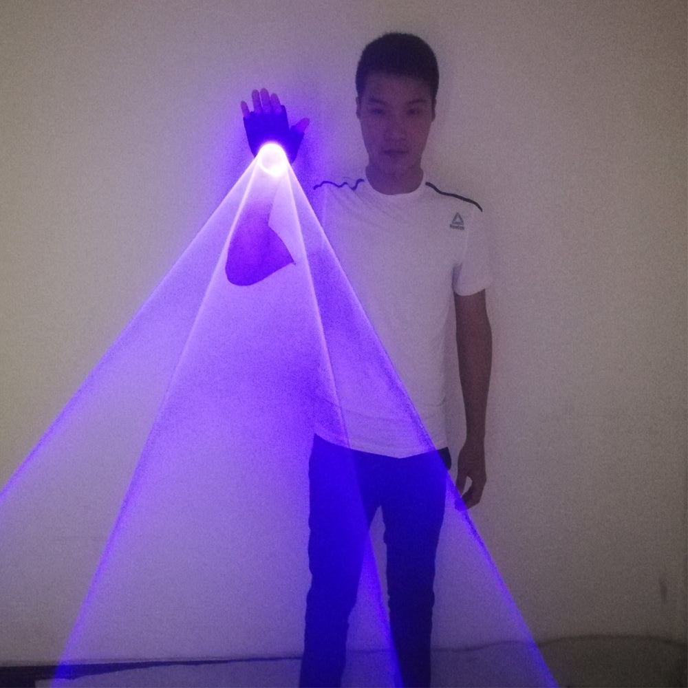Azul Láser giratorio Guantes Cañón láser de mano LED Palm Gyro Light Light Pub Party Laser Show