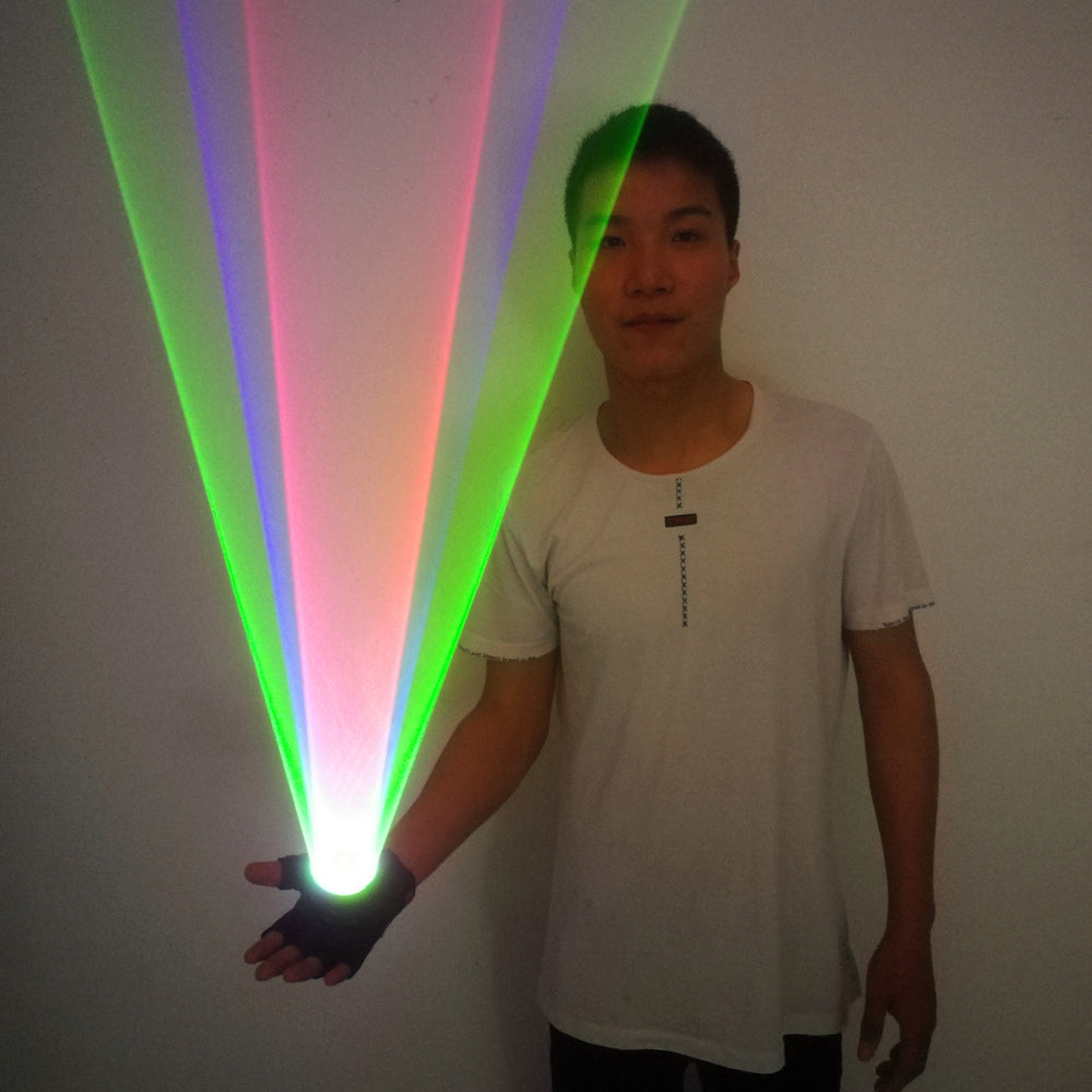 RGB Laserwirbelwind Mehrfarbenlaserwirbelwindlasermannstufenbedarf hat Laserhandschuhnachtklubleistungen GEFÜHRT