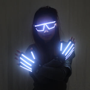LED Light Emitting Luminous Glasses Gloves Stage Props for Children Birthday Gift Laser Stage Props Party Supplies