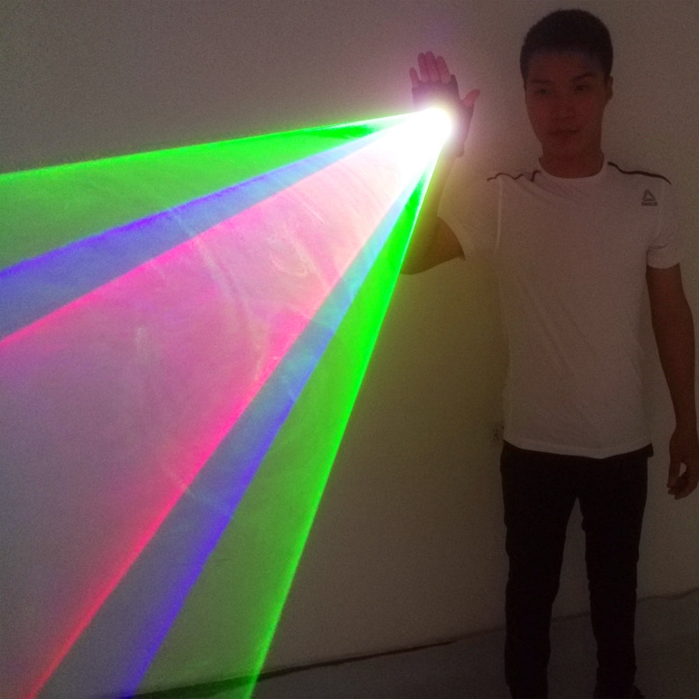 RGB Laserwirbelwind Mehrfarbenlaserwirbelwindlasermannstufenbedarf hat Laserhandschuhnachtklubleistungen GEFÜHRT