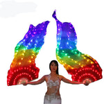 Load image into Gallery viewer, LED Belly Dance Silk Fan Veil Stage Performance Accessories Prop Light Bellydance LED Fans Shiny Rainbow
