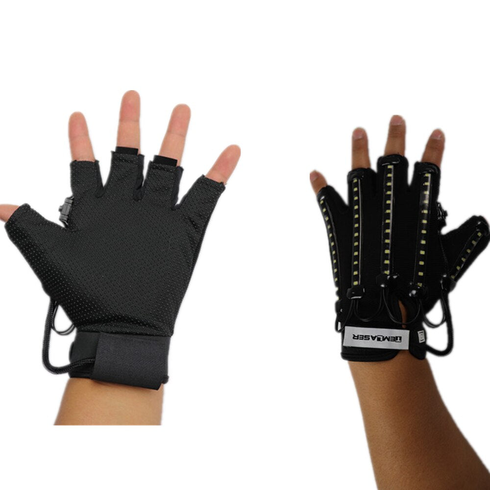 LED Glow Gloves Rave Luce Lampeggiante Dito Illuminazione Alone Mittens Magic Nero Luminous Gloves Party Forniture Halloween