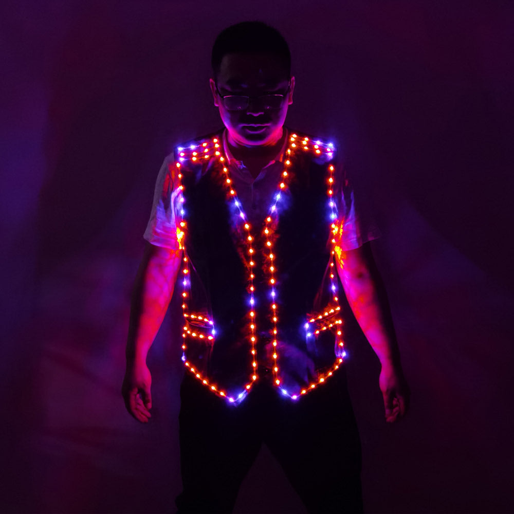 Bunte Led Luminous Vest Ballsaal Kostümjacke DJ Singer Tänzer Performer Stage Wear Kellner Kleidung