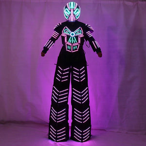 Traje De Robot LED Stilts Walker LED Light Robot Costume Clothing Event Kryoman Costume Led Disfraz De Robot