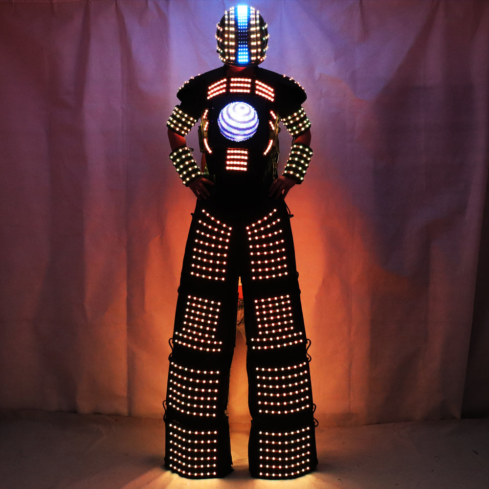 LED Light Robot Costume Clothing Traje De Robot LED Stilts Walker Suit Jacket Event Kryoman Costume