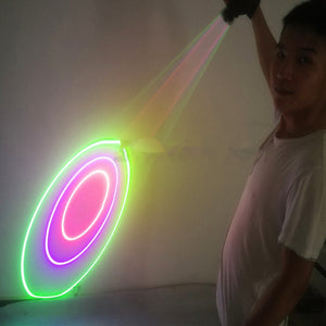 RGB Laserwirbelwind Mehrfarbenlaserwirbelwindlasermannstufenbedarf hat Laserhandschuhnachtklubleistungen GEFÜHRT