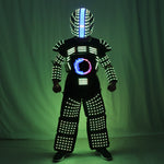 Charger l&#39;image dans la galerie, LED Robot Suit Stage Dance Costume Tron RGB Light Up Stage Suit Outfit Jacket Coat with Full-color Smart Display
