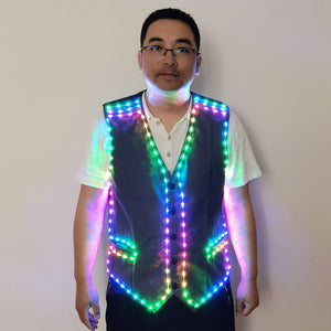 Colorido Led Luminoso chaleco salón de baile traje chaqueta DJ cantante cantante intérprete stage wear waiter ropa