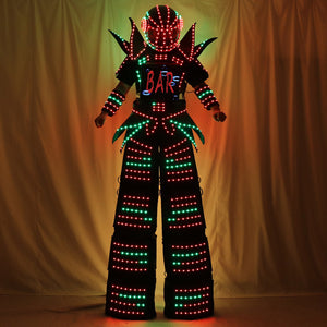 Full Color Smart Pixels LED Robot Suit Costume Clothes Stilts Walker Costume LED Lights Luminous Jacket Stage Dance Performance