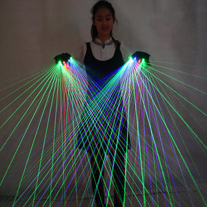 2 in 1 bunte RGB-Laserhandschuhe mit 4-teiligem Laser für die Bühne Laserman DJ Show Performance Event Partyzubehör