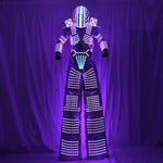 Carica l&#39;immagine nel visualizzatore di Gallery, Traje de Robot LED Laser Suit Costume Abbigliamento utilizzato con High Heel Predator ha guidato Costume Laser Gloves
