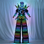 Laden Sie das Bild in den Galerie-Viewer.Full Color Smart Pixels LED Robot Suit Costume Clothes Stilts Walker Costume LED Lights Luminous Jacket Stage Dance Performance
