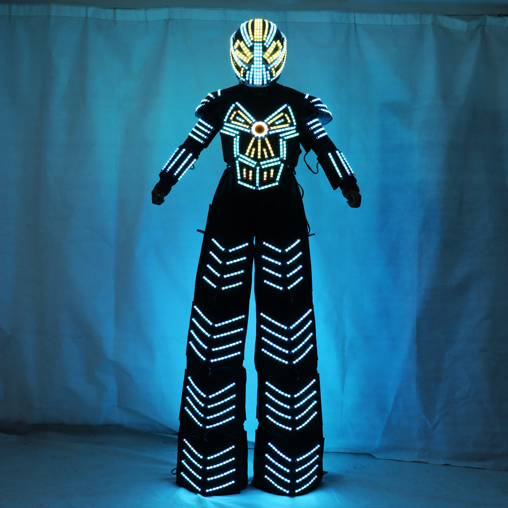 Traje De Robot LED Stilts Walker robot LED Costume Abbigliamento Evento Kryoman Costume Led Disfraz De Robot