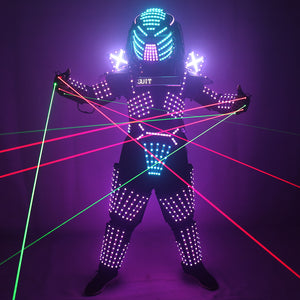 LED-Roboterkostüme Kleidung LED-Leuchten Leuchtendes Bühnen-Tanz-Performance-Showkleid für den Nachtclub