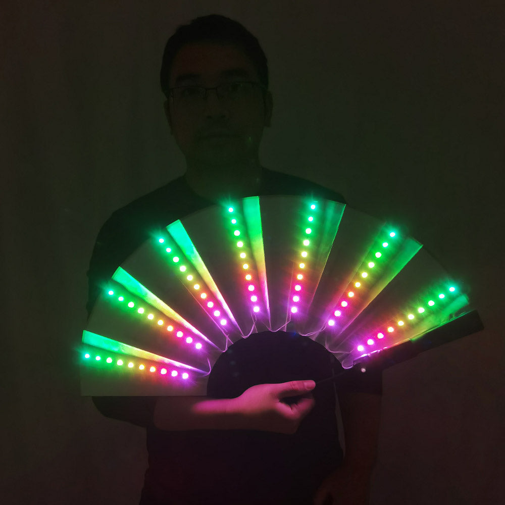 Full Color LED Fan Stage Performance Dancing Lights Fans Over 350 Modes ...