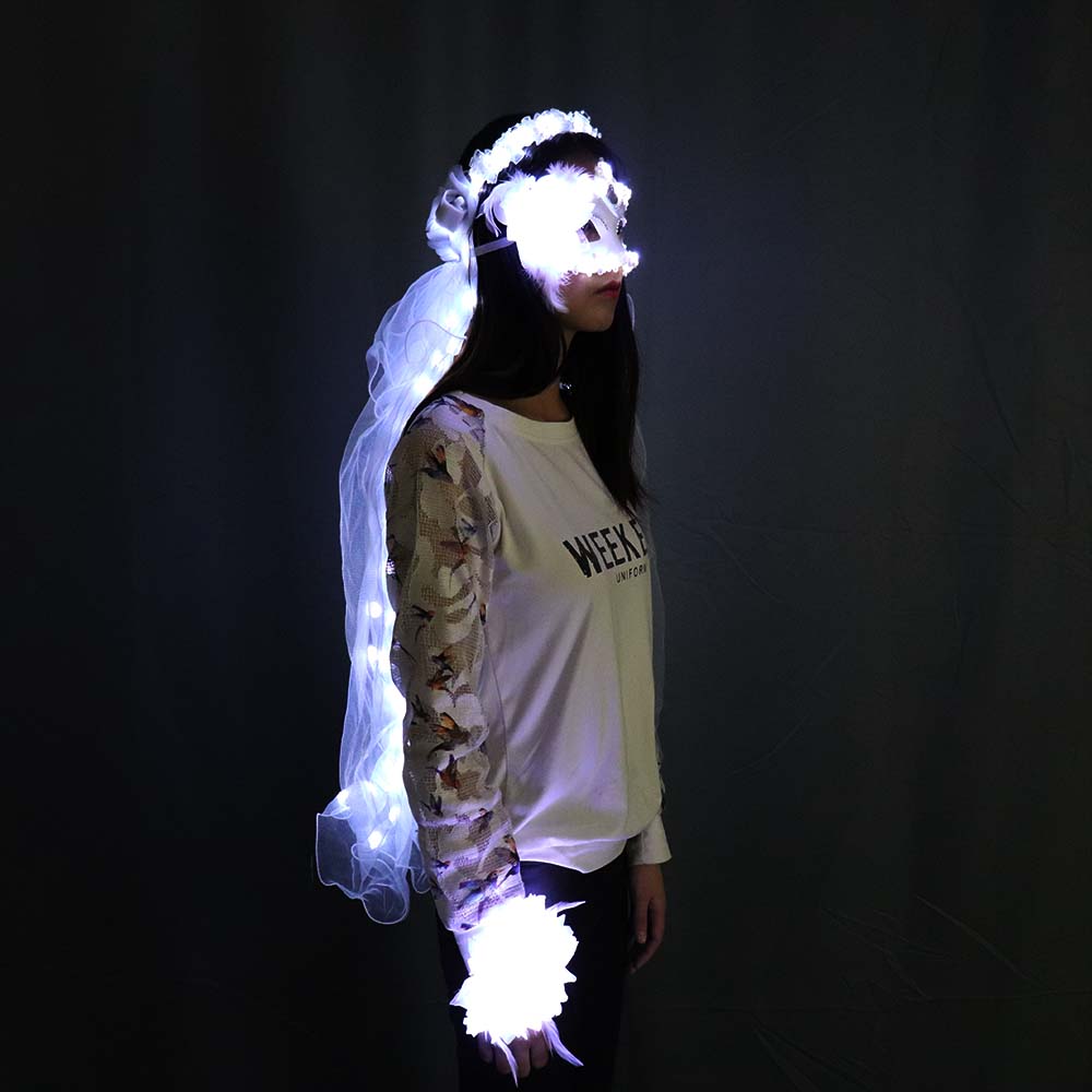 Ghirlande luminose a LED Velo Festival musicale Festival Velo Ornamenti per capelli principessa