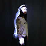 Load image into Gallery viewer, LED Glowing Wreaths Veil Music Festival Party Veil Princess Hair Ornaments
