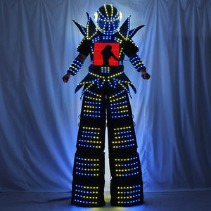 Full Color Smart Pixels LED Robot Suit Costume Clothes Stilts Walker Costume LED Lights Luminous Jacket Stage Dance Performance