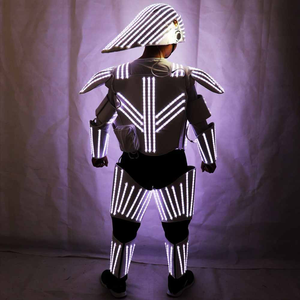 Nuevo estilo blanco LED robot traje luces led disfraces ropa Star Wars soldados blancos Cosplay ropa de rendimiento