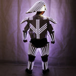 Charger l&#39;image dans la galerie, Nouveau style costume de robot MENÉ blanc costumes de lumières menés habillant la guerre des étoiles soldats blancs vêtements de performance de Cosplay
