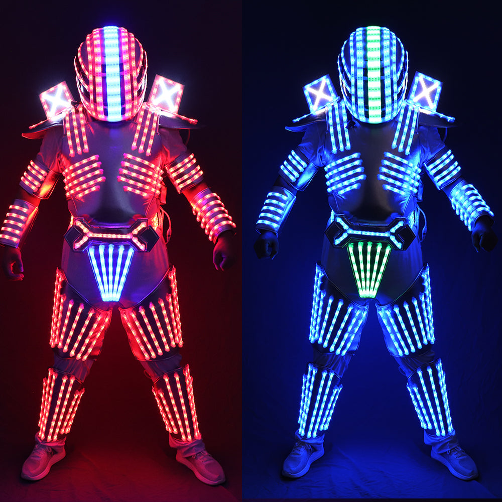 Traje De LED Robot Suit Costume Robot Armor Utilisé avec des Predator High Heel Costume Gants Laser