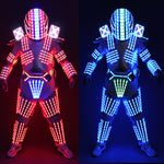 Laden Sie das Bild in den Galerie-Viewer.Traje De LED Robot Suit Kostüm Robot Armor mit High Heel Predator Led Costume Laser Gloves
