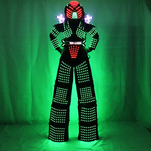 Traje de Robot LED Trampoli Walker LED Light Robot Suit Costume Abbigliamento Evento Kryoman Costume Led Disfraz De Robot
