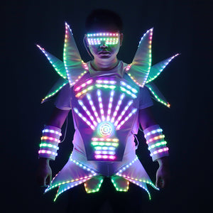 LED Luminous Armor Light Up Jacket Glowing Costumes for Dancing Performance  Clothes DJ Stage Dance Wear – temlaser