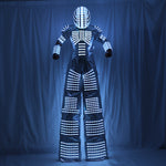 Charger l&#39;image dans la galerie, Costume de robot lumineux LED David Guetta Costume de robot Performance Illuminated Kryoman Robotled Stilts Vêtements Costumes lumineux
