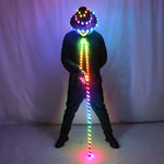 Laden Sie das Bild in den Galerie-Viewer.LED Costume Clothes Suit Light Up Belly Dancing Flashing White Canes Women Men Jazz Dance for Stage Performance Party As Gift
