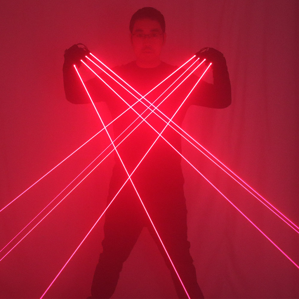 Guantes de láser rojo con guantes láser láser de 4pcs gafas luminosas para robot LED Suits DJ Club Party Show