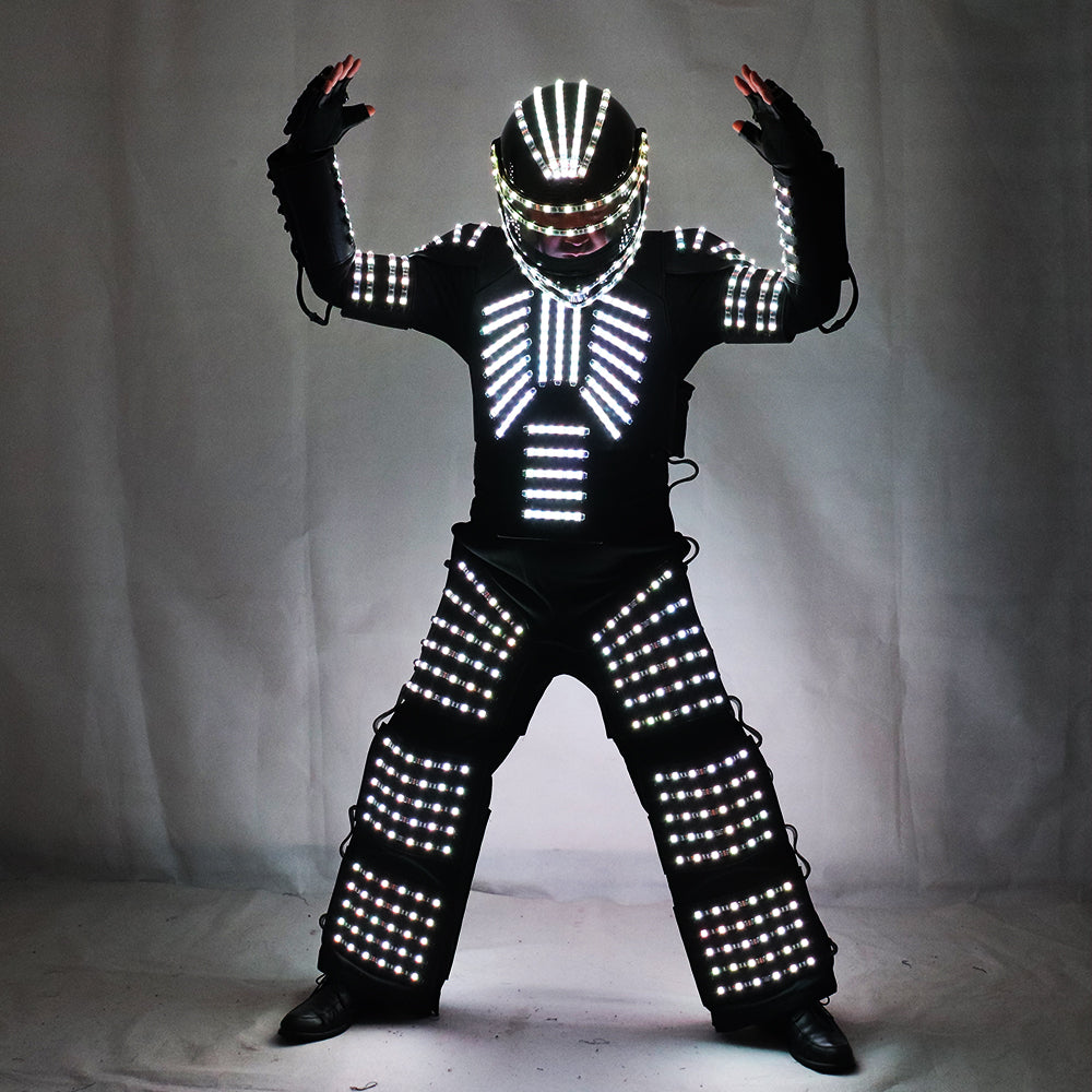 LED Roboter Kostüm Roboter Kleidung DJ Traje Party Show Leuchtanzüge für Tänzer Party Performance Electronic Music Festival DJ Show