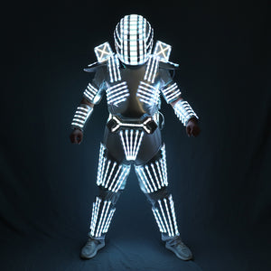 Traje De LED Robot Suit Kostüm Robot Armor mit High Heel Predator Led Costume Laser Gloves