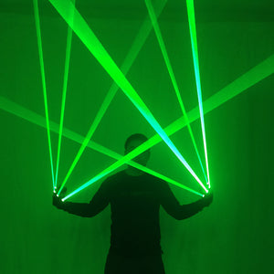 قفازات ليزر خضراء عالية الجودة ملهى ليلي بار حفلة الرقص المغني الرقص الدعائم قفازات DJ الميكانيكية