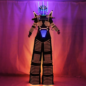 La Luce del LED si Adatta Robot Vestiti LED Palafitte Walker Costume LED Robot Abiti Festa da Ballo Discoteca Fase Robot da Sposa Mostrare